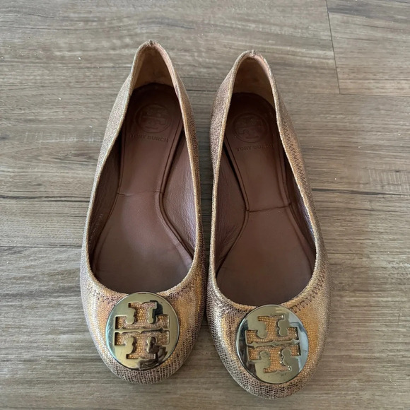 Tory Burch Copper Sequins Reva Ballet Flat size 6.5